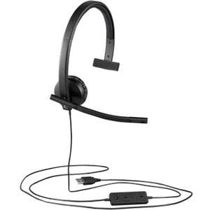 Logitech USB Headset Mono H570e - Mono - USB - Wired - 31.50 Hz - 20 kHz - Over-the-head - Monaural - Supra-aural - Noise Cancelling, Electret Microphone - WiseTech Inc