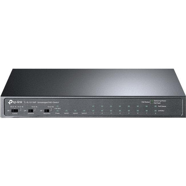 TP-Link 8-Port 10/100Mbps + 3-Port Gigabit Desktop Switch with 8-Port PoE+ - 10 Ports - 2 Layer Supported - Modular - 1 SFP Slots - 5.95 W Power Consumption - 124 W PoE Budget - Optical Fiber, Twisted Pair - PoE Ports - Desktop, Wall Mountable - WiseTech Inc