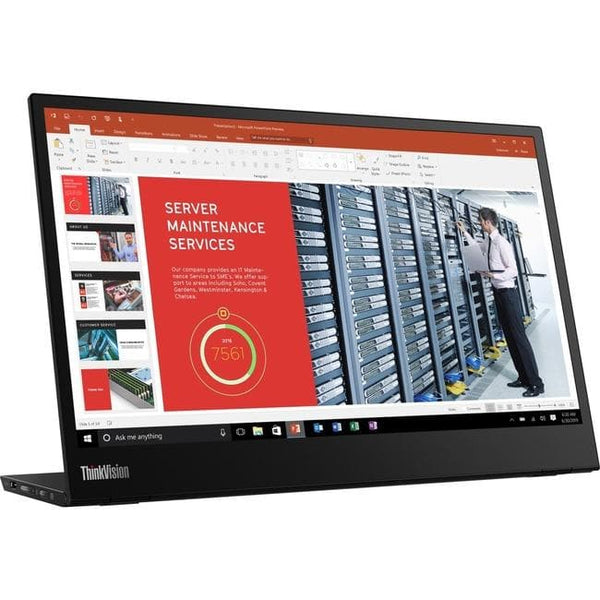 Lenovo ThinkVision M14 14" Full HD WLED LCD Monitor - 16:9 - Raven Black - 14.00" (355.60 mm) Class - In-plane Switching (IPS) Technology - 1920 x 1080 - 16.7 Million Colors - 300 cd/m&#178; Typical - 6 ms with OD - 60 Hz Refresh Rate - WiseTech Inc