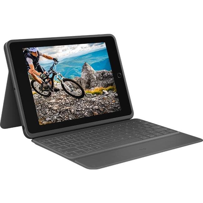Logitech Rugged Folio Keyboard/Cover Case (Folio) Apple, Logitech iPad (7th Generation) Tablet - Graphite - Spill Proof, Dirt Resistant, Shock Absorbing, Drop Resistant, Spill Resistant - 7.40" (187.96 mm) Height x 0.90" (22.86 mm) Width x 10.20" (259.08 - WiseTech Inc