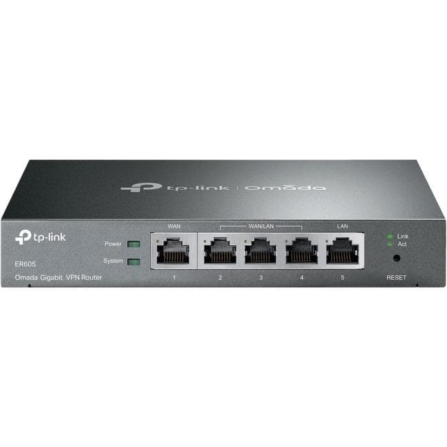 TP-Link Omada ER605 Ethernet Wireless Router - 4 x Network Port - 1 x Broadband Port - Gigabit Ethernet - VPN Supported - Desktop - WiseTech Inc